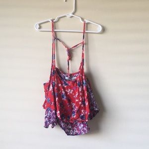 Kimchi Blue Floral flowy crop top tank